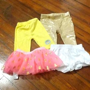 N B+3 months Tutu, 2 pairs of pants, and a pair id Daisy Ducks